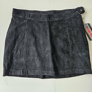 Black Suede Micro Mini Skirt Size M